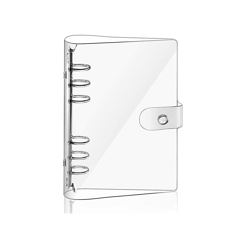 A6 Transparent PVC Notebook Cover Loose Diary Coil Ring Binder Filler Paper Planner Receipt Bag Card Storage Agenda for School: Clear