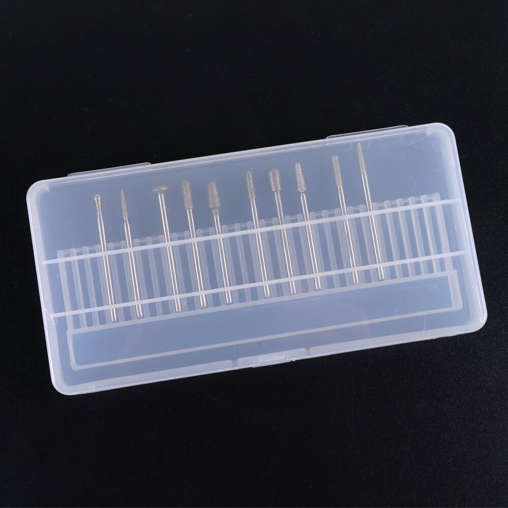 30 Holes Empty Acrylic Storage Box For Nail Drill Bits 3/32" Rotary Manicure Nail File Transparent Display Container Tools BEB5
