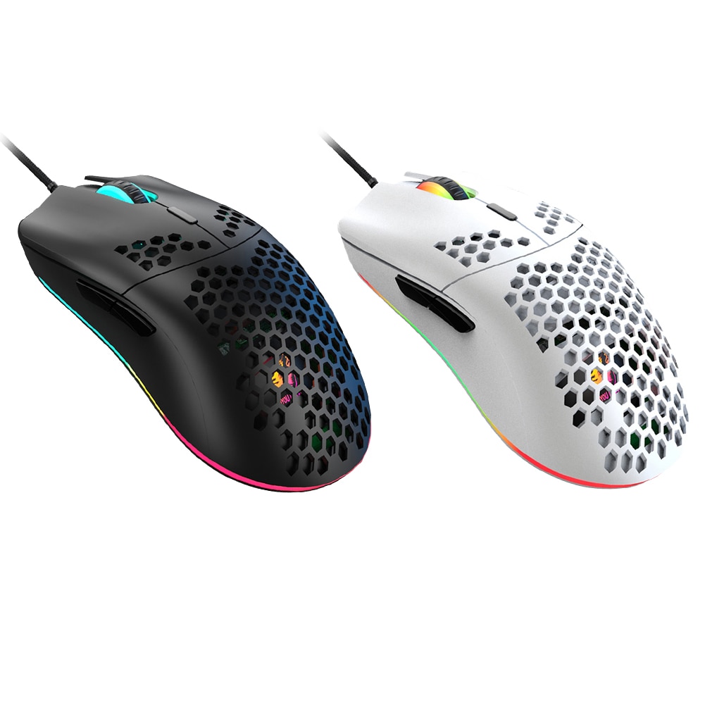 ZIYOULANG M6 RGB Wired Gaming Mouse 12000DPI Lightweight Mice Hollow-out for PC Gamer White Black Game Mouse