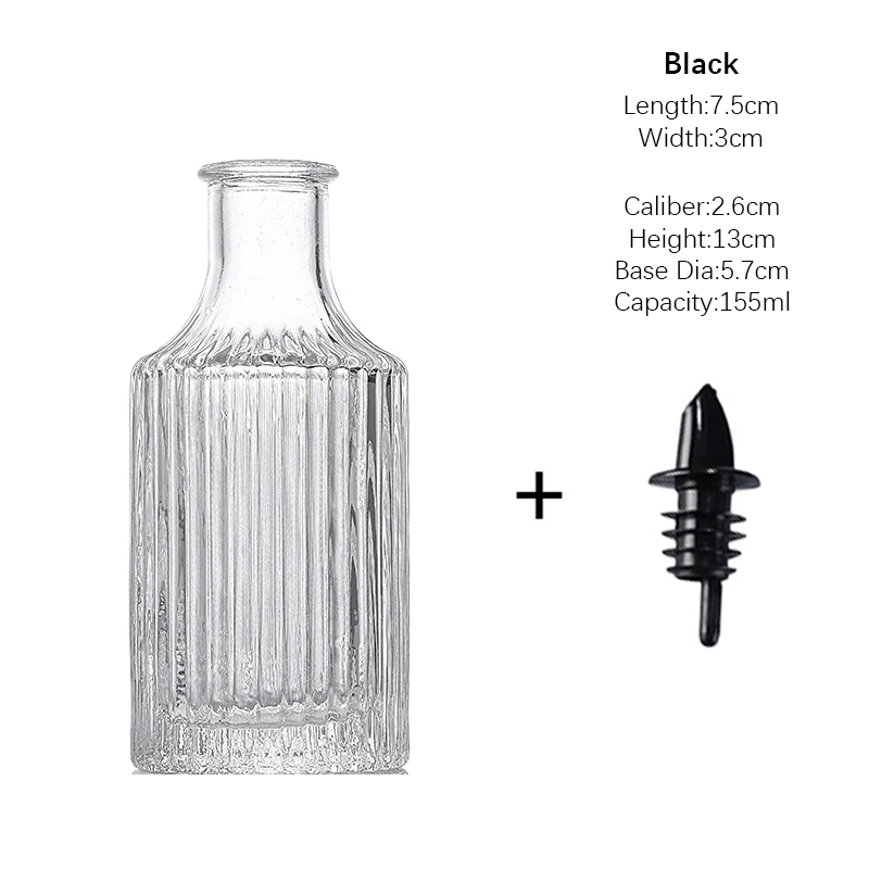 Botella pequeña de vidrio en relieve con tapa, botella de salsa, botellas amargas, edulcorante, botellas cuentagotas, botella de condimentos, accesorios de cocina: Borgoña