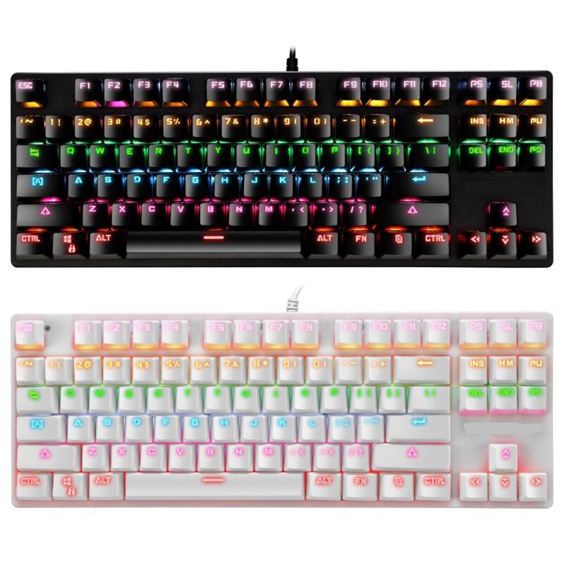 Mechanical Keyboard 87 Keys Switch Wired Gaming Keyboards with RGB Backlight L4MD
