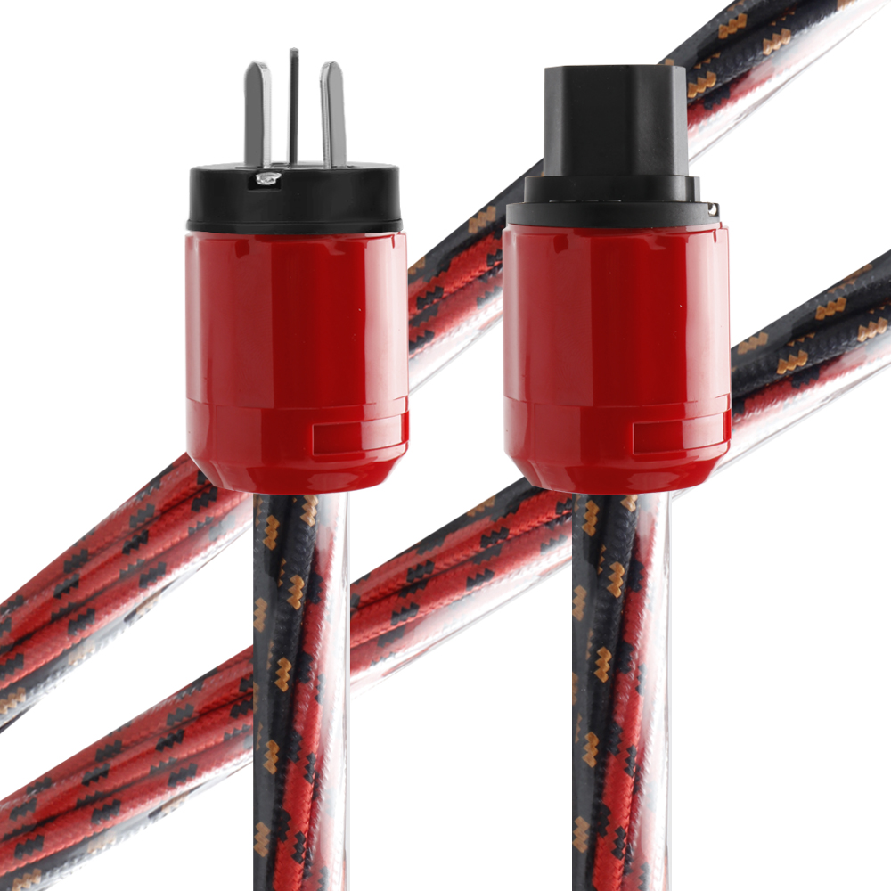 Câble d'alimentation Hifi Audio US/EU, prise électrique occidentale, câble en cuivre ODavid, signature 400 haut de gamme avec connecteur plaqué or: Rouge / 1,5m