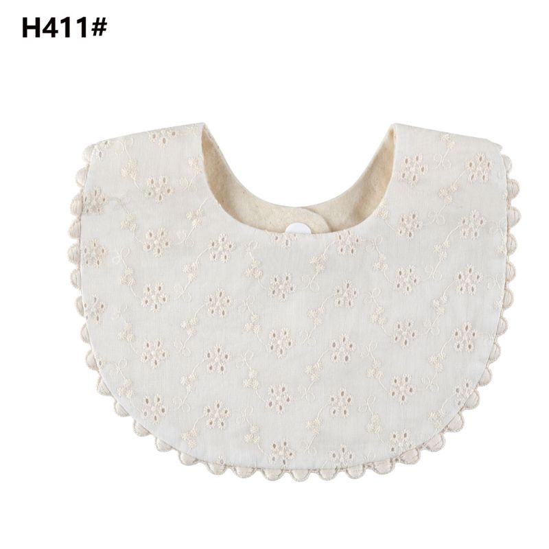 Bébé filles bavoirs -né broderie florale princesse coton Bandana bavoirs alimentation salive serviette: H411