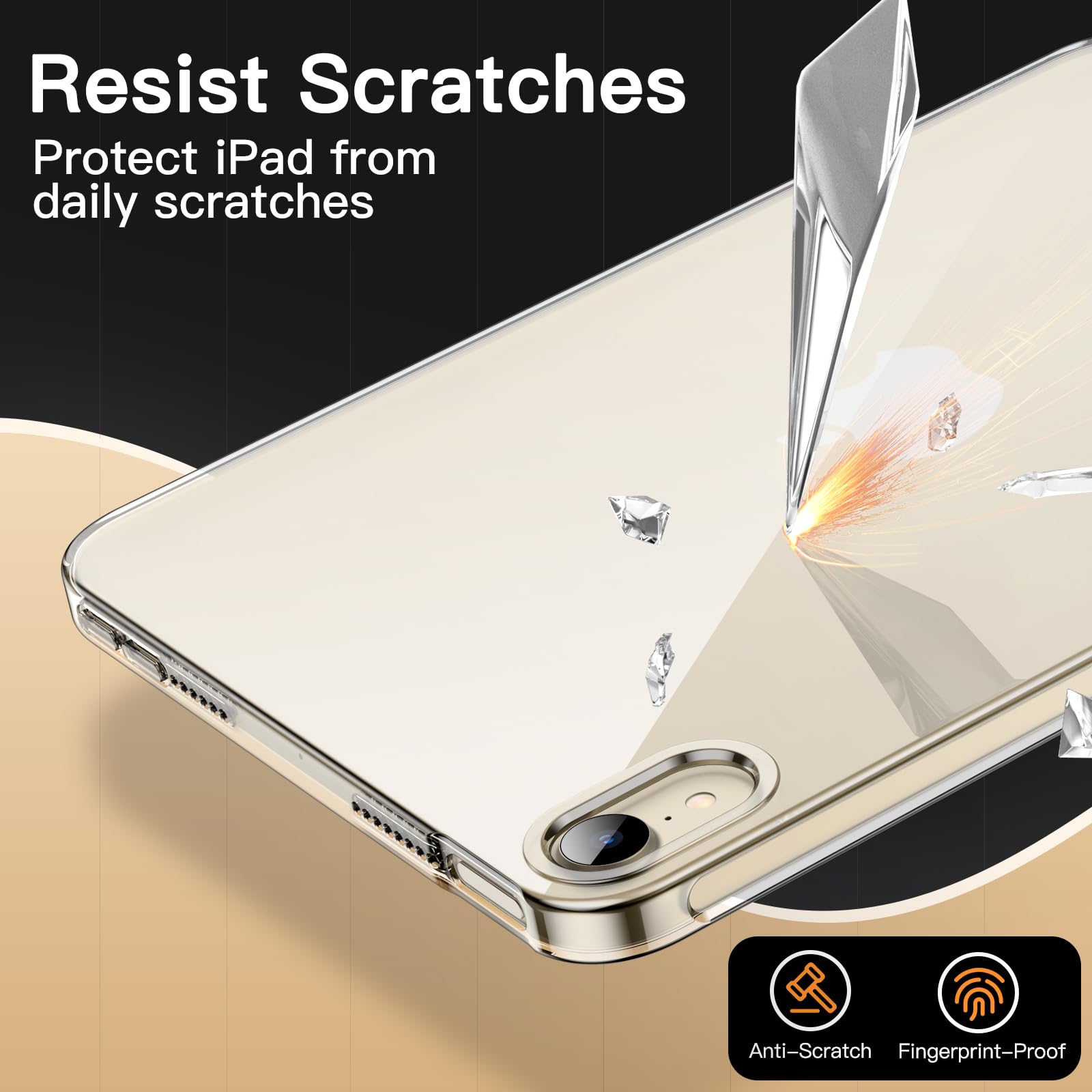 Capa transparente para iPad mini 7/(A17 pro) 2024 Capa protetora anti-impacto TPU anti-queda para iPad mini 6 2021 (8,3 polegadas)