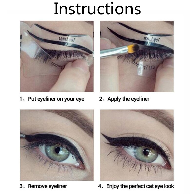 10pcs Eyeliner Stencil Cat Eye Models DIY Eyeliner Template Card Cosmetic Tool