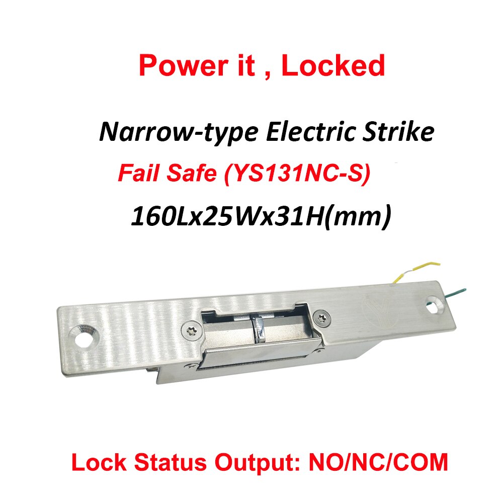 Yli Fail Veilig Fail Secure Elektrische Deurslot Smalle Standaard Lange Type No Nc Elektrische Strike Lock: YS131NC-S
