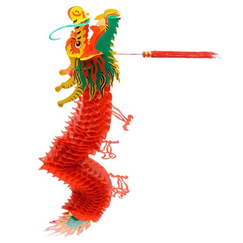 1.5m/1.0m Spring Festival Dragon Lantern Chinese Year Hanging Paper Lamp
