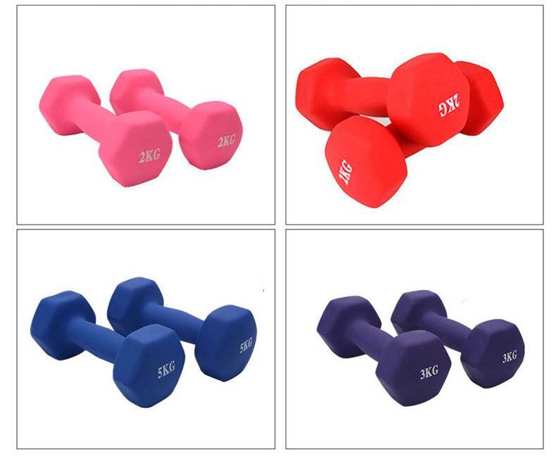 Hexagonal Frosted Smooth Surface Dipping Ladies Dumbbells Fitness Gym Dumbbells Ladies Fitness Dumbbells Equipment