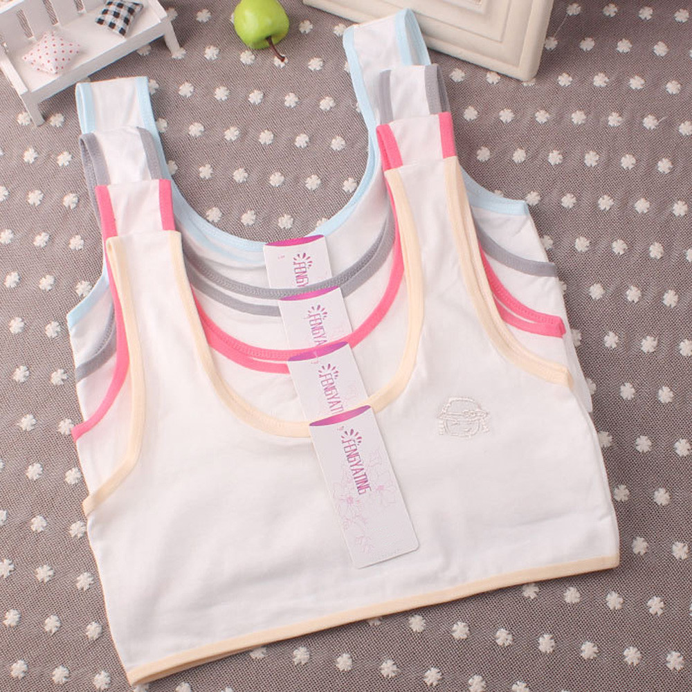 Lovely Baby Girls Tanks Printing Underwear Bra Vest Cotton Children Underclothes Sport Undies Camisoles 1220