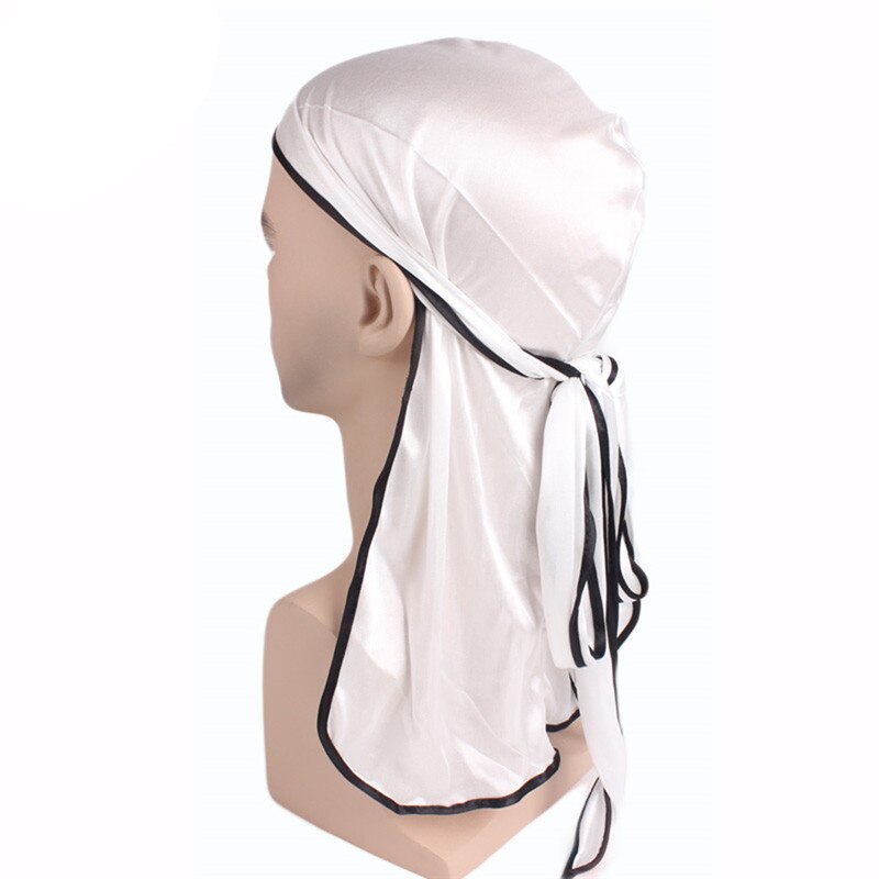 Pandebånd herre silke durags bandana turban hat parykker doo durag biker hovedbeklædning pandebånd pirat hat hårtilbehør