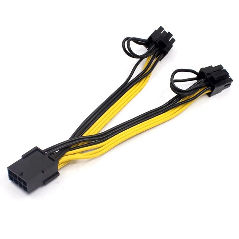 Eps Cpu 8Pin Om 2-Port Pcie 8Pin Dual Pci-E 6 + 2Pin Y Splitter Mijnwerker Gpu Grafische Kaart voeding Kabel Cord 18AWG 20Cm