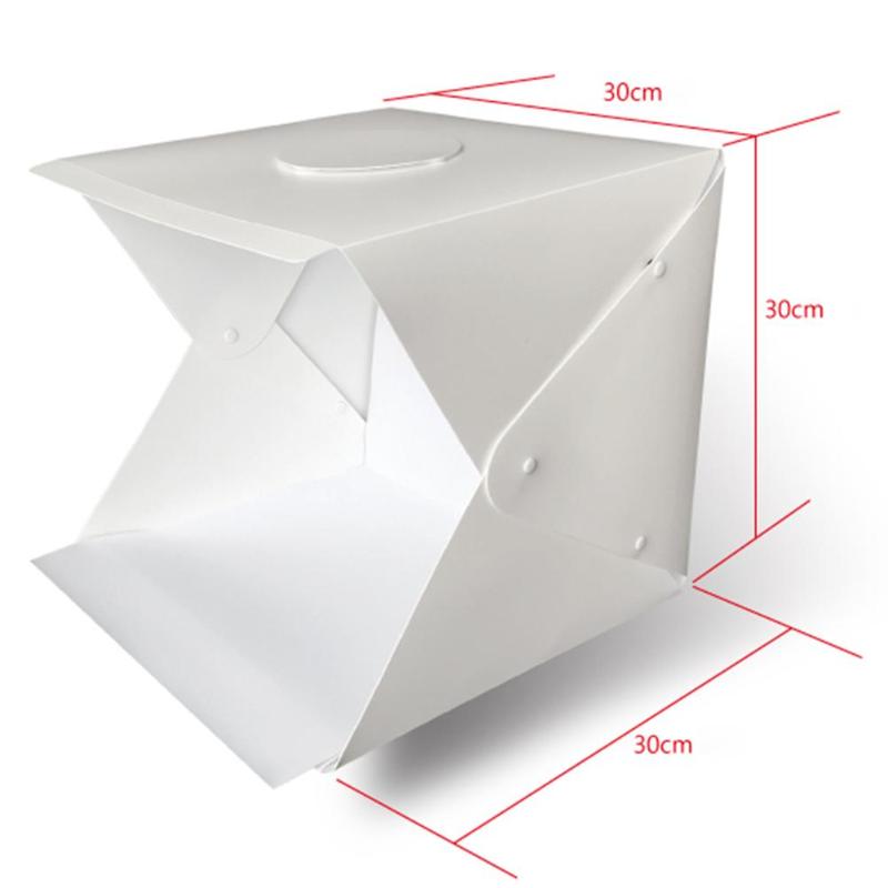 Studio Box Draagbare Delicate 30cm Mini Vouwen Lightbox met LED Band Fotografie Studio Softbox Universele