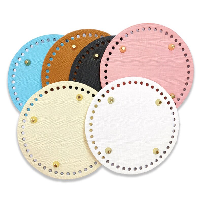 DIY Shoulder Crossbody Bag Bottom Bags Accessories Round Leather Bottom With Holes Rivet For Knitting Bag Handbag 15 cm