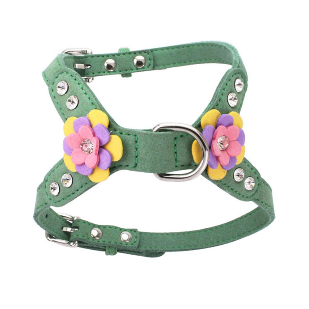 Small Dogs Harness Vest Puppy Collars Bling Accessories Flower For Pet Harness Product Animals Supplies
