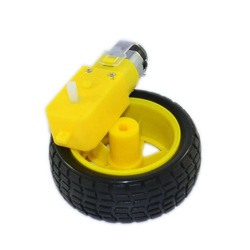 Rueda de neumático de plástico Robot con Motor de engranaje DC 3-6V 1/2/1 juego para Arduino