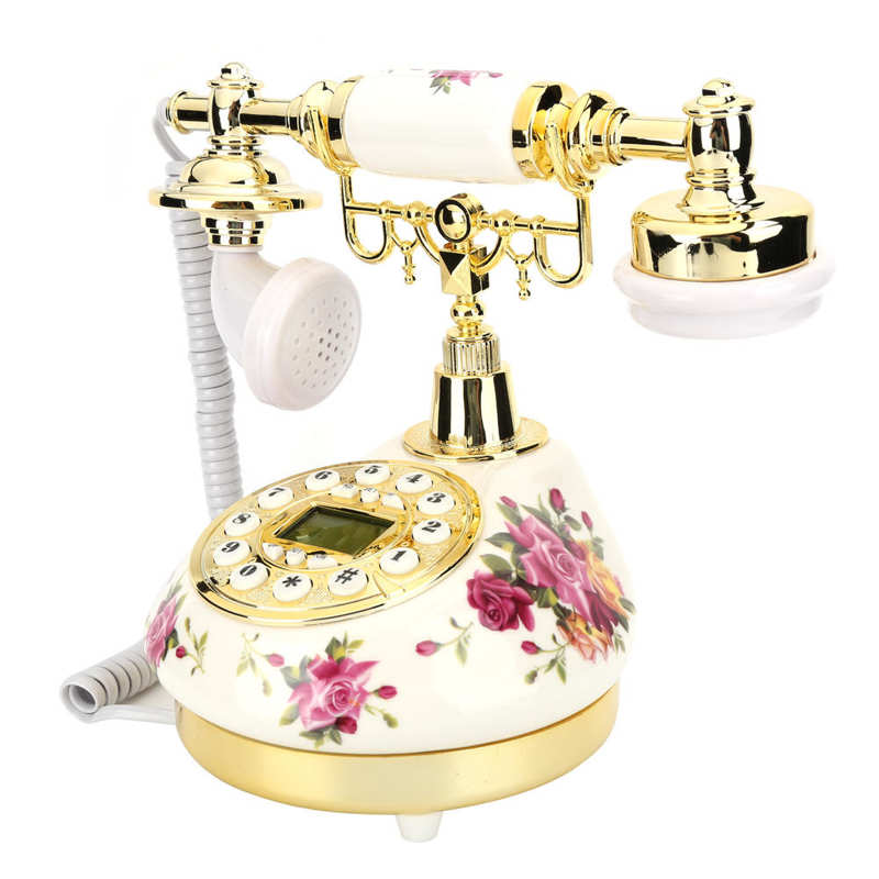 Retro vintage gammel stil telefon desktop fastnet telefon understøttelse flash genopkaldsfunktion til hjemmets soveværelse hotelkontor