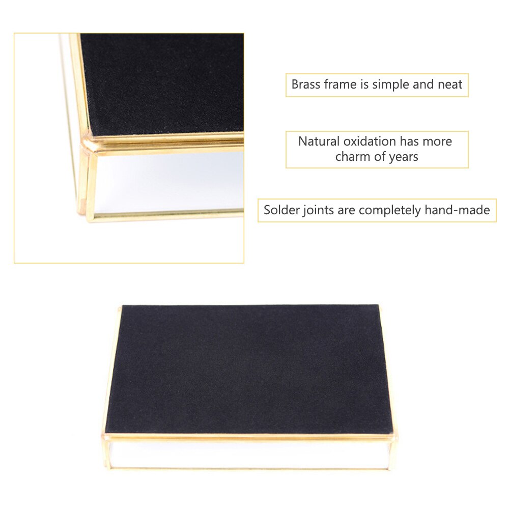 3 maten metalen glazen opbergdoos gouden sieraden display doorzichtige lade cosmetica display dozen decoratieve opberglade thuis organizer