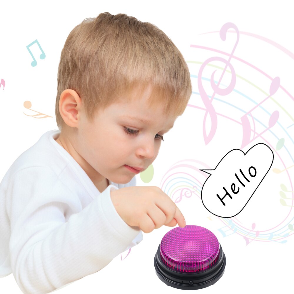 Recordable Talking Button with Led Function Phonograph Answer Buzzers Interactive Toy Recording Sound Button Party Noise Makers