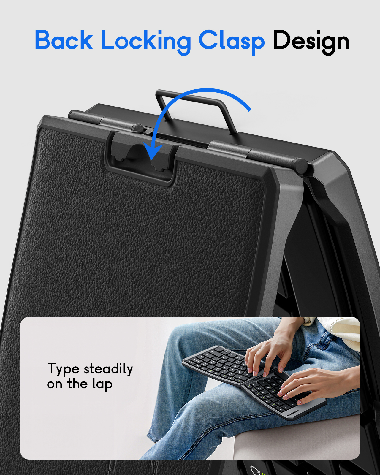 MoKo Foldable Bluetooth Keyboard,Ergonomic Keyboard with Bluetooth Connection 2.4G Wireless Connection for iOS/Android/Windows