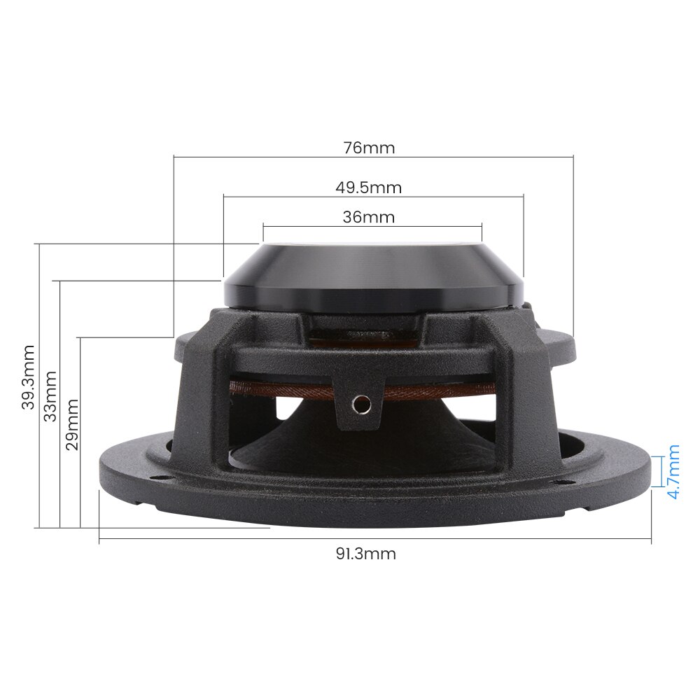 AIYIMA-altavoz de 3 pulgadas de rango medio para coche, altavoz de sonido de 4, 8 Ohm, 15W, cono de papel de lana, altavoz de neodimio de aluminio, 2 uds.