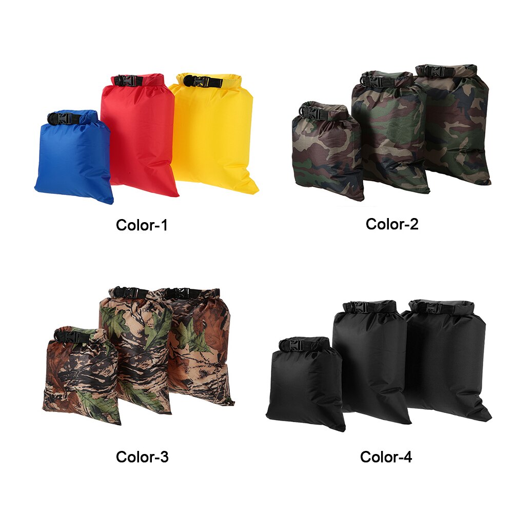 Lixada paquete de 3 bolsas impermeables 3L + 5L + 8L bolsas de secado ultraligero al aire libre para acampar senderismo viaje bolsa de almacenamiento de natación plegable