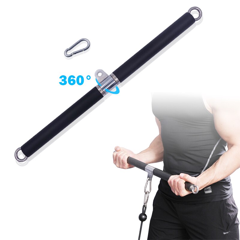 Lat pull down stang gym roterende lige stang to ender med lejering til kabelmaskine fastgørelse modstandsbånd stanghåndtag