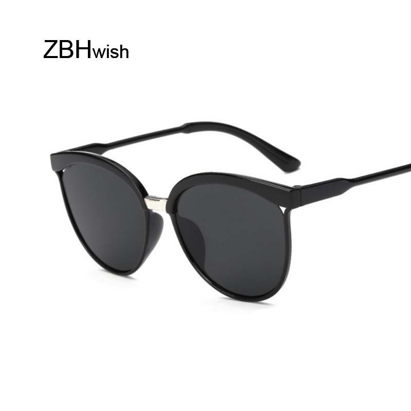 Vintage Zwarte Zonnebril Vrouwen Cat Eye Zonnebril Voor Vrouwen Kleur Lens Spiegel Dame Zonnebril Vrouwelijke Mode Brand Oculos