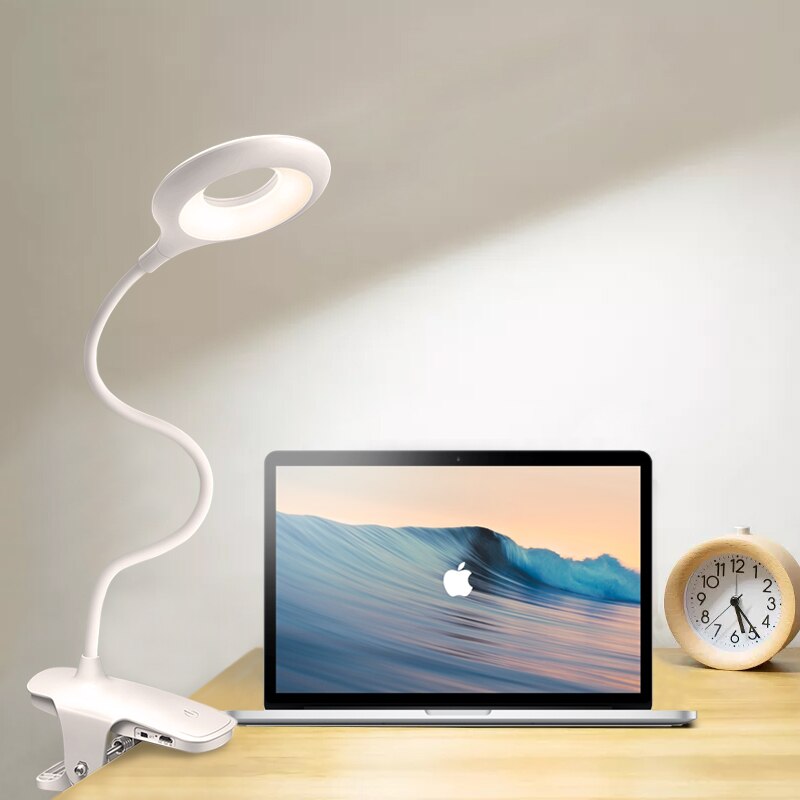 Led Clip Usb Opladen Bureaulamp Slaapkamer Werk Nachtkastje Boek Lamp Creatieve 3-Niveau Dimmen