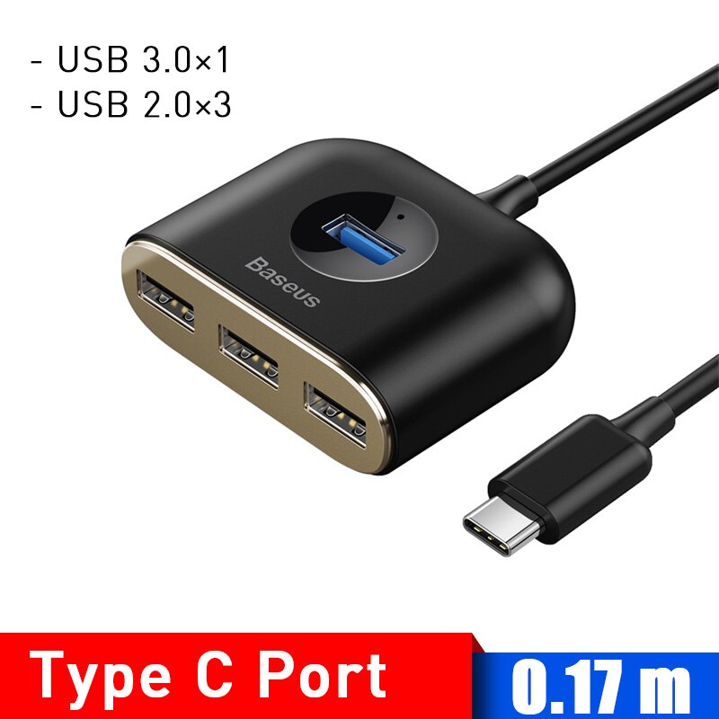 Baseus Usb C Hub Naar Usb 3.0 Usb Hub Voor Macbook Pro Oppervlak Pro 6 Usb 2.0 Hub Usb Spliter met Micro Usb-poorten Usb Type-C Hub: Type C Port USB HUB