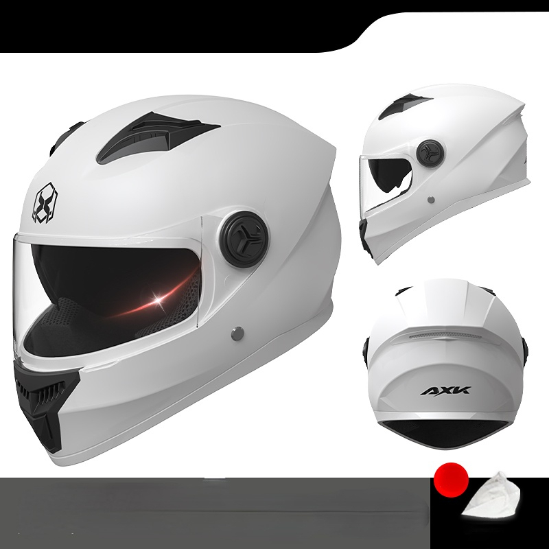 Dubbelvizier Motorhelm Racehelmen Veiligheid Unisex Motorfiets Sporthelm Full Face Winter Warm Met: Black
