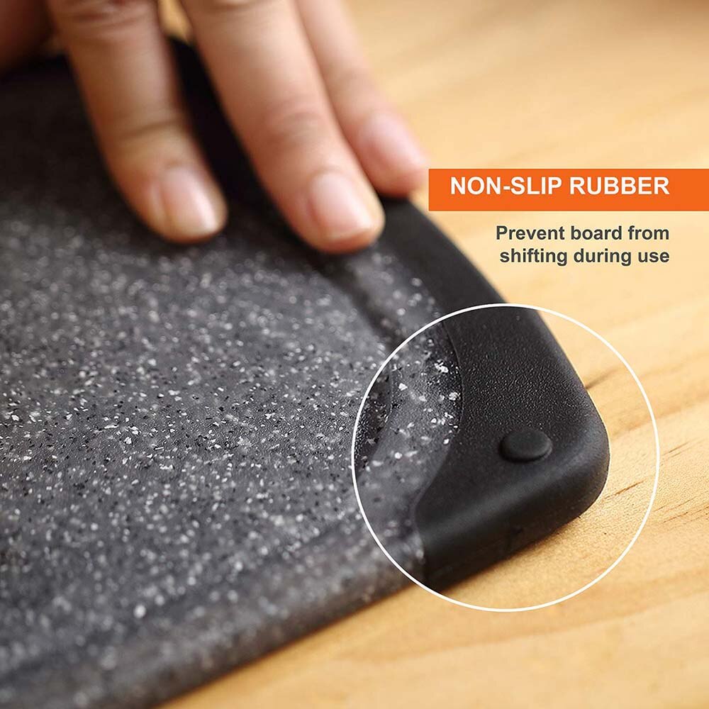 Plast skärbräda  (3 dels set) bpa-fria med juice spår halkskydd skärbräda för vegetabilisk kött kök verktyg