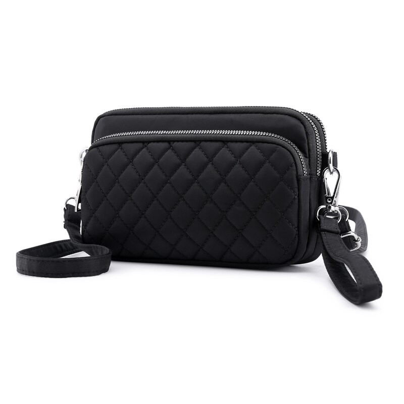 Mode Waterdichte Nylon Vrouwen Messenger Bags Kleine Vrouwelijke Schoudertas Dames Crossbody Tassen Handtassen Mini Tas: Style1 Black