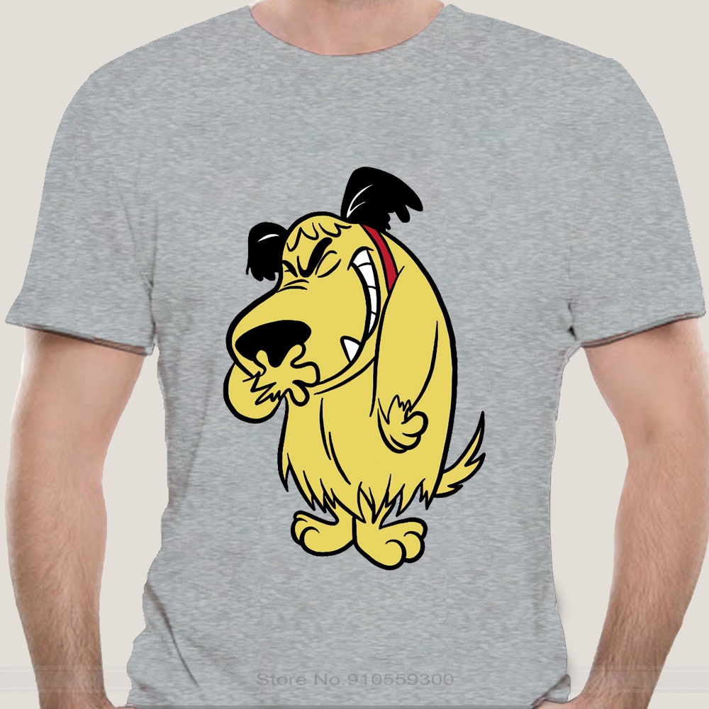 Muttley T-shirt Muttley Mutley Cartoon Lachende Lachen Hond Humor Hihi Heehee Haha T-shirt Mannen Katoen Teeshirt: XL / grey