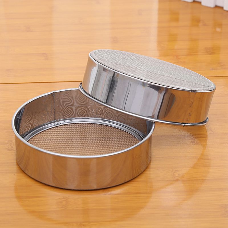 Colador de harina de acero inoxidable cedazo de malla fina para aceite colador tamiz para hornear pasteles utensilios de cocina E15B
