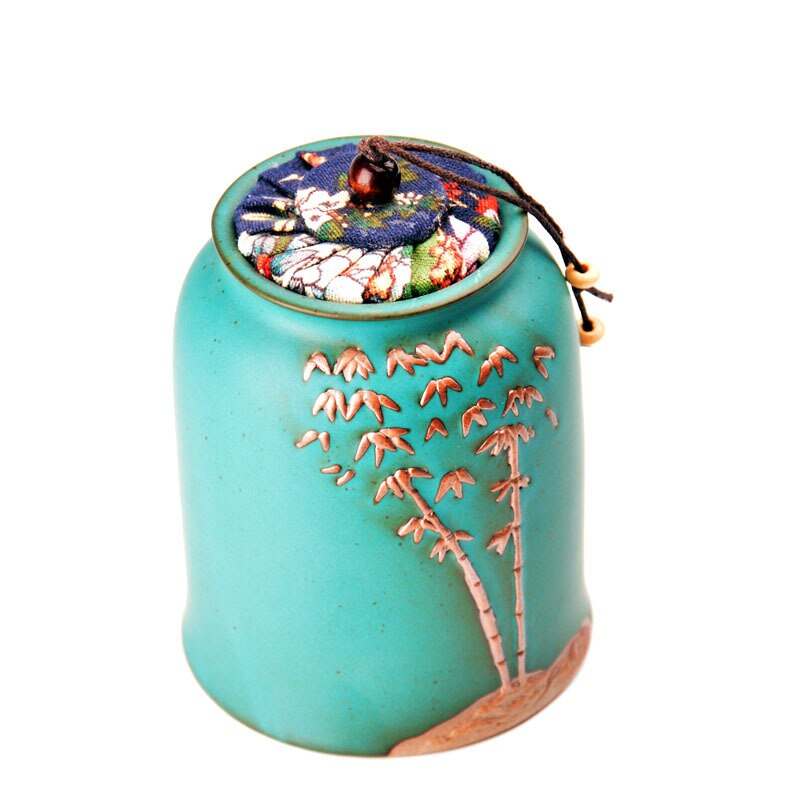 Matte green glazed tea pot, simple stoneware small teahouse, Dehua ceramic tea set relief