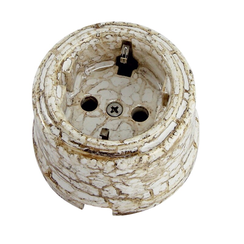 Vintage Porcelain Wall Socket Surface Mounted Germany Ceramic Socket