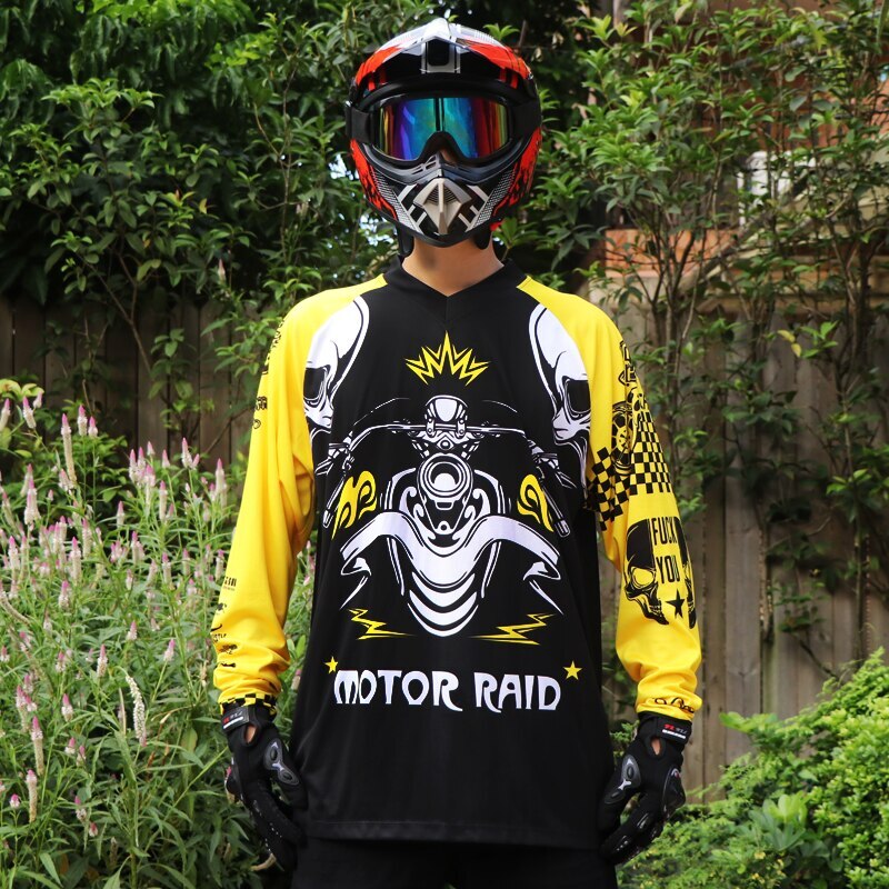 Camiseta de Ciclismo de calavera para hombre y mujer, ropa para montar en bicicleta de montaña, de manga larga, camiseta de competición