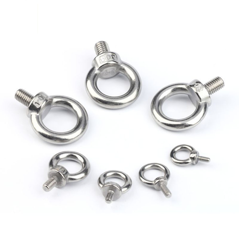 5Pcs M4 M5 M6 304 Stainless Steel Ring Screw Eye Bolt Marine Lifting Eye Screws Ring Loop Hole for Cable Rope Eyebolt