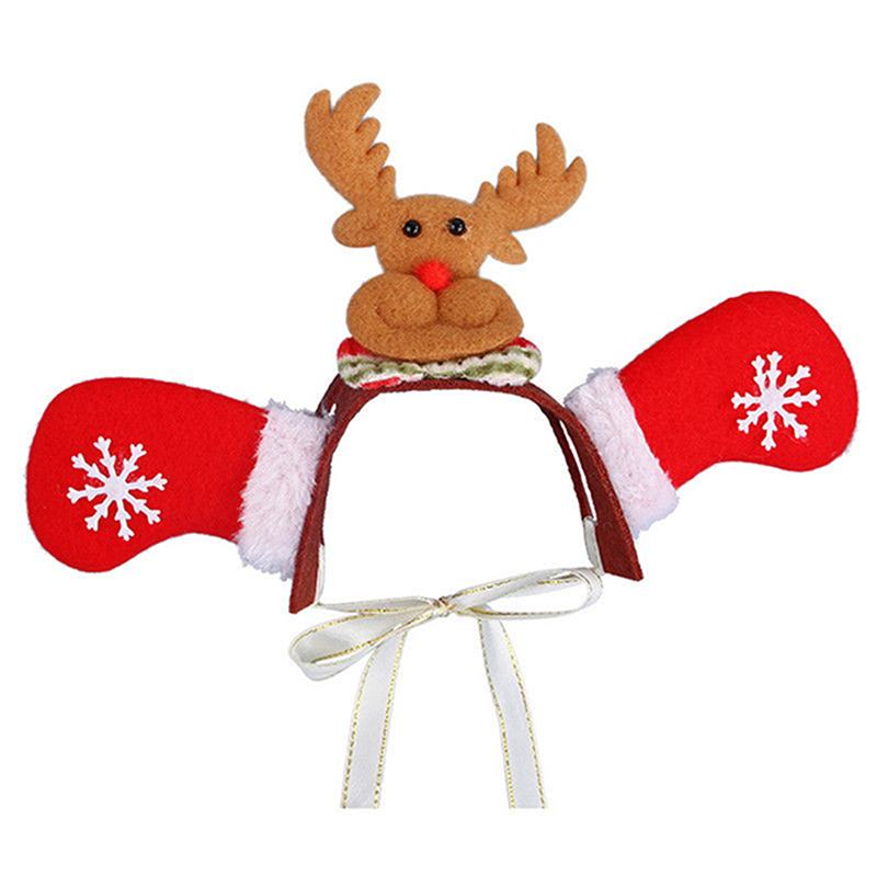 Lovely Christmas Deer Headband Pet Dogs Cats Puppies Christmas Tiaras Pet Hoods Pet Halloween Tiara Hats Props
