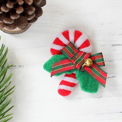 GUANDIN,Wool Felt DIY Package For Christmas Decoration,Berry Wreath,Walking Stick,Lollipop,Non-Finished Item,Handmade Material: MZ022-C-1Piece