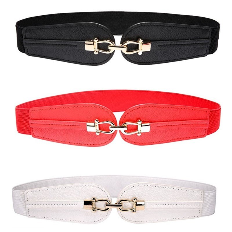 Mode Zwarte Cumberbanden Dame Brede Elastische Lederen Riem Jurk Jas Buikband Ceinture Luxe Gordel Rode Vrouwen
