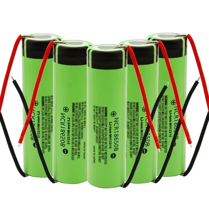 18650 battery 3400mAh 3.7V lithium battery NCR18650B 3400mah suitable for flashlight battery+DIY wire assembly