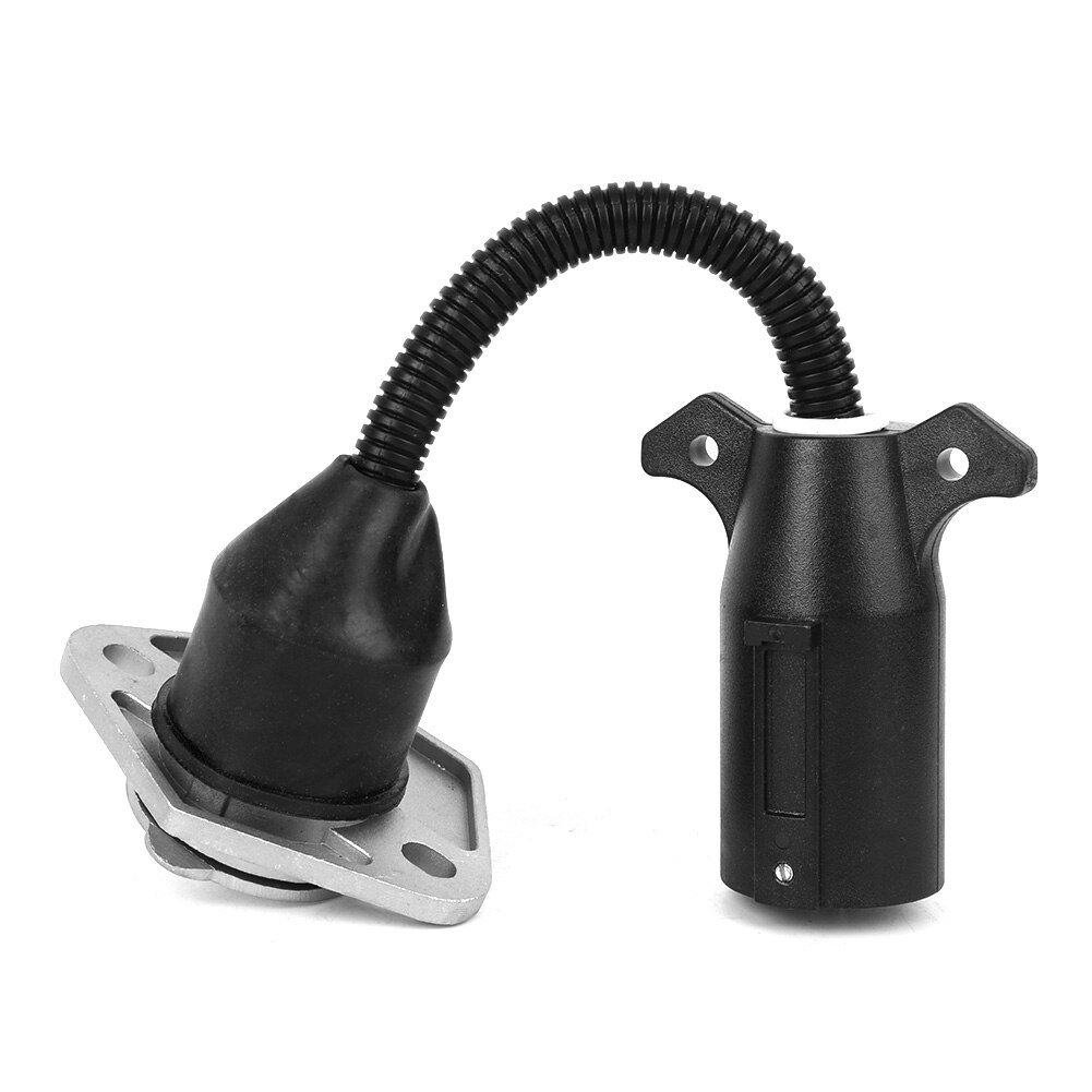 Trailer stik 7 flat blade  to 7 round pin adapter us type universal til de fleste rv trailere sættevogne trailer socket