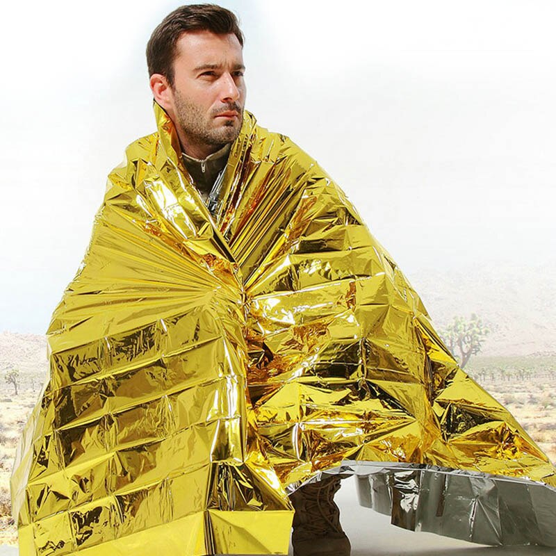 Aankomst 160X210 Cm Emergency Folie Mylar Deken Rescue Thermische Aids Behouden Lichaamswarmte Voor Camping