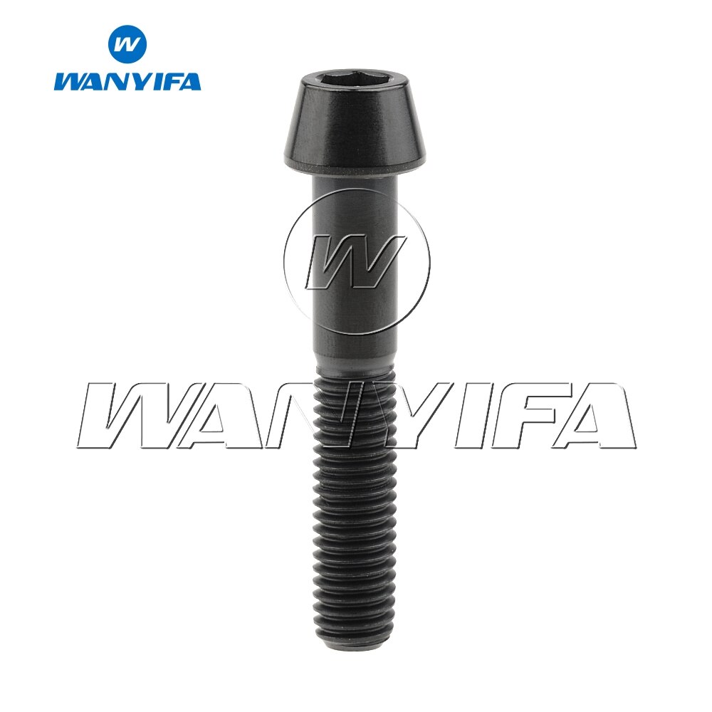 Wanyifa titan bolter  m8 x 35 40 45 50 70mm unbrakonøkkel konisk skrue for sykkel motorsykkel bil klasse 5 titan ti bolt: 45mm svarte