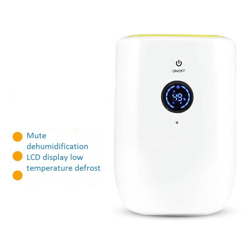 Small Dehumidifier for Home Bedroom Living Room Office Mini Dehumidifier with LCD Sn-US Plug