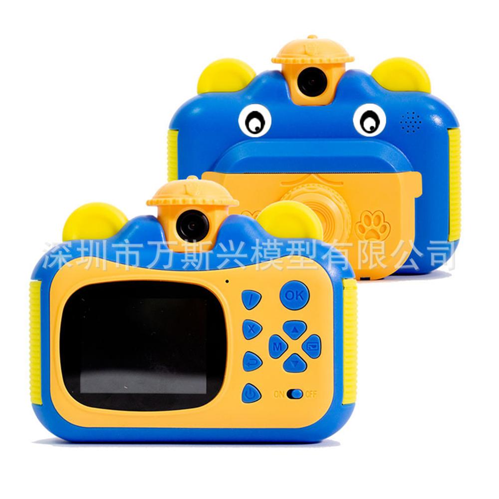 Mini Instant Druck Kamera Kinder Nette Cartoon HD 1080P DIY Foto Druck Kamera Video Recorder Camcorder Kinder Chritmas: Blue