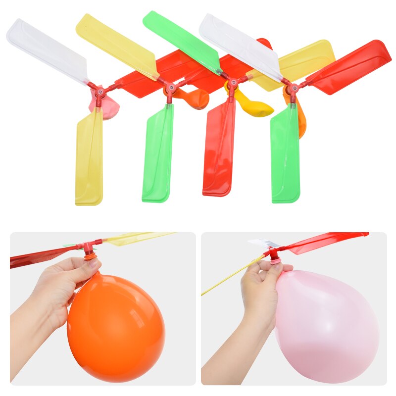 10 Stks/partij Grappig Traditionele Klassieke Geluid Ballon Helicopter Kinderen Spelen Vliegende Speelgoed Bal Outdoor Kinderen Sport Grappig Speelgoed