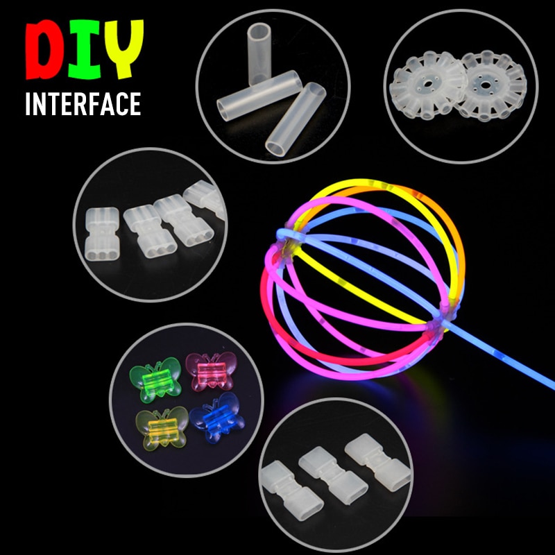 Glow Sticks Connector Hoeden Kinderen Volwassenen Licht Lichtgevende Sticks Accessoires Halloween Glow Party Bruiloft Verjaardagslevering