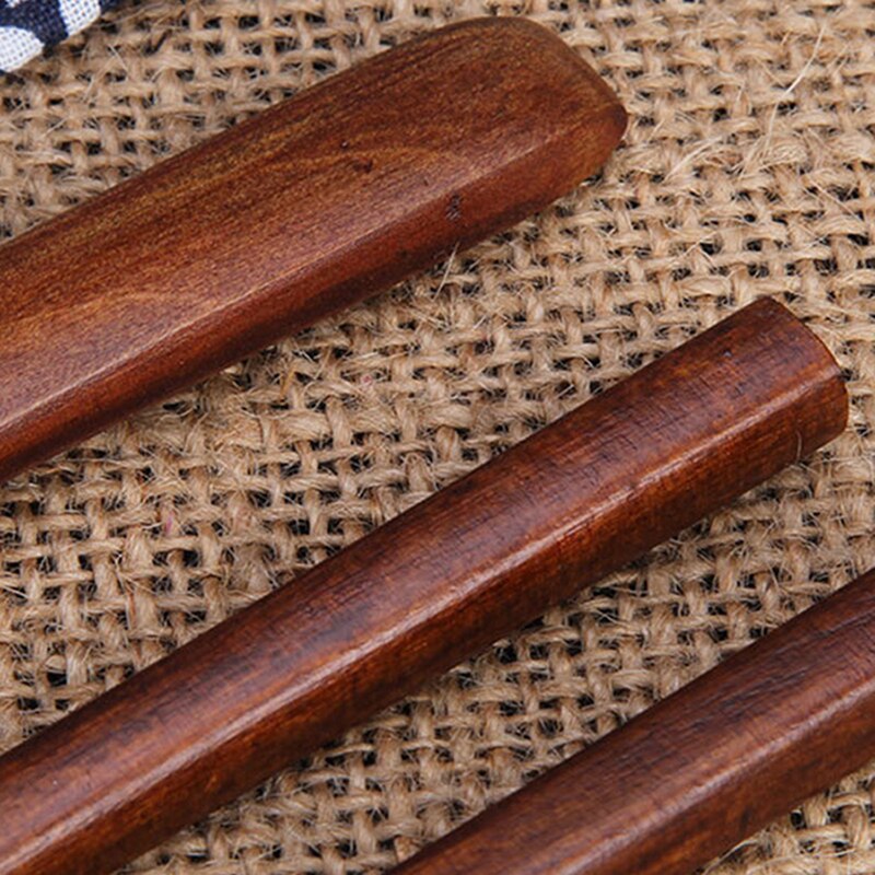Juego de cubertería de madera para Sushi japonés, palillos de estilo chino, cuchara, portátil, conjunto de viaje con bolsas de almacenamiento